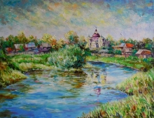 Monastery Pond - oil, canvas