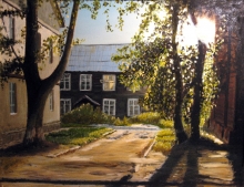 Evening At The Suburbs - oil, canvas