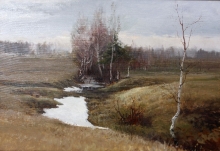 Snow In The Gulley - oil, canvas