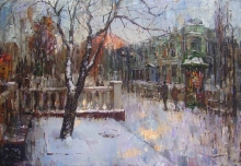 Winter On Pushkinskaya Str. - oil, canvas