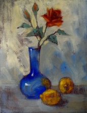 Cobalt, Ochre And Carmine - oil, canvas