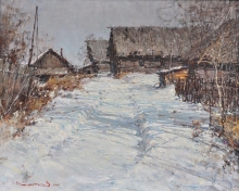 Village - oil, canvas
