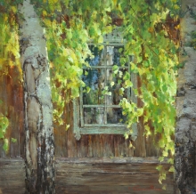 At My Homes Window - oil, canvas