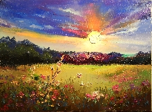 At The End Of the Day - canvas, oil, palette knife