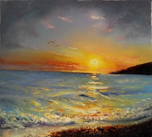 Towards The Sun - oil, canvas, palette knife