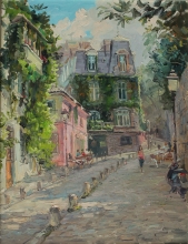 Monmartre. Green House - oil, canvas