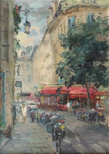 Paris Street - oil, canvas