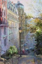 Monmartre. Stairs - oil, canvas