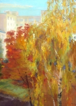 Autumn Behind My Window - oil, canvas