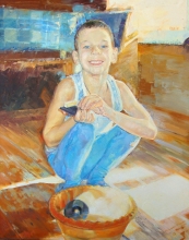 Portrait Of The Son Sasha - oil, canvas