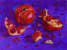 Pomegranate In Ultramarine - oil, canvas