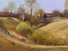 Village Gulley - oil, canvas