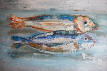 Two Fish - oil, canvas on the frame