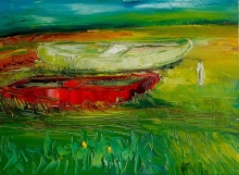 Boats - oil, canvas on the frame