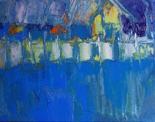 Blue House - oil, canvas on the frame