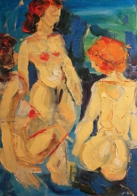 Three Girls - oil, canvas on the frame