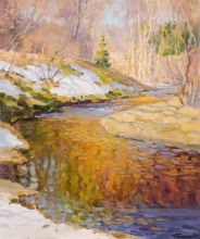 Spring Brook - oil, canvas