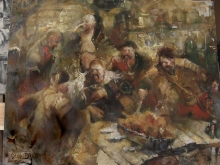 Revelers - oil, canvas