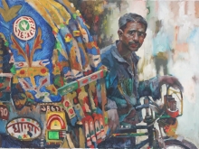 Roads Of India - oil, canvas