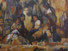 Tibet Children - oil, canvas