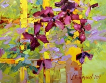 Clematis - oil, canvas