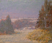 Winter Evening - oil, fireboard