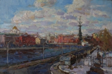 The Moscow River, split - oil, canvas