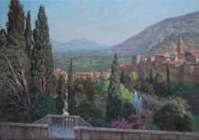 View Of Tivoli From The Terrace Of The Villa Of dEste - oil, canvas