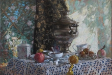 Still Life With samovar - oil, canvas