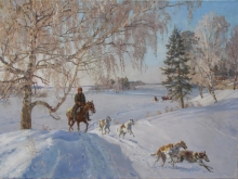 Winter Hunt - oil, canvas