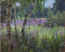 Lupines - oil, canvas