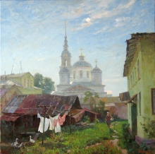 Morning In Kineshma - oil, canvas