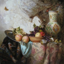 Still Life With A Butterfly - oil, canvas