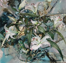 Lilies - oil, canvas