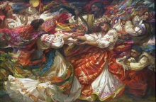 Ukrainian Dance - oil, canvas