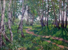 May. Birch Trees - oil, canvas