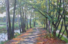 Path Along The Bank - oil, canvas