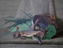 Still Life With Fish - oil, canvas