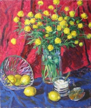Still Life With Lemons - oil, canvas