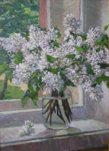 Bouquet Of White Lilac - oil, canvas