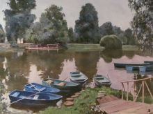 Moscow. Pond In Vorontsov Park - oil, canvas