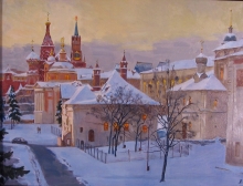 Moscow Zaryadye. Christmas - oil, canavs