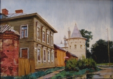 Rostov Velikiy. Rain - oil, canvas