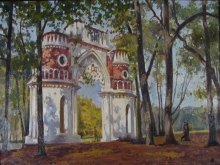 Tsaritsyno. Autumn Sun - oil, canvas