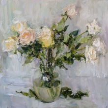 Still Life With Roses - oil, canvas
