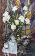 Still Life With A Glass Of Milk - oil, canvas