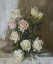 Roses - oil, canvas