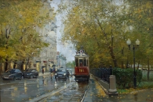 Chistoprudny Boulevard - oil, canvas