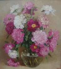 Bouquet Of Peonies - oil, canvas