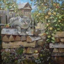 Under The Apple Tree - oil, canvas